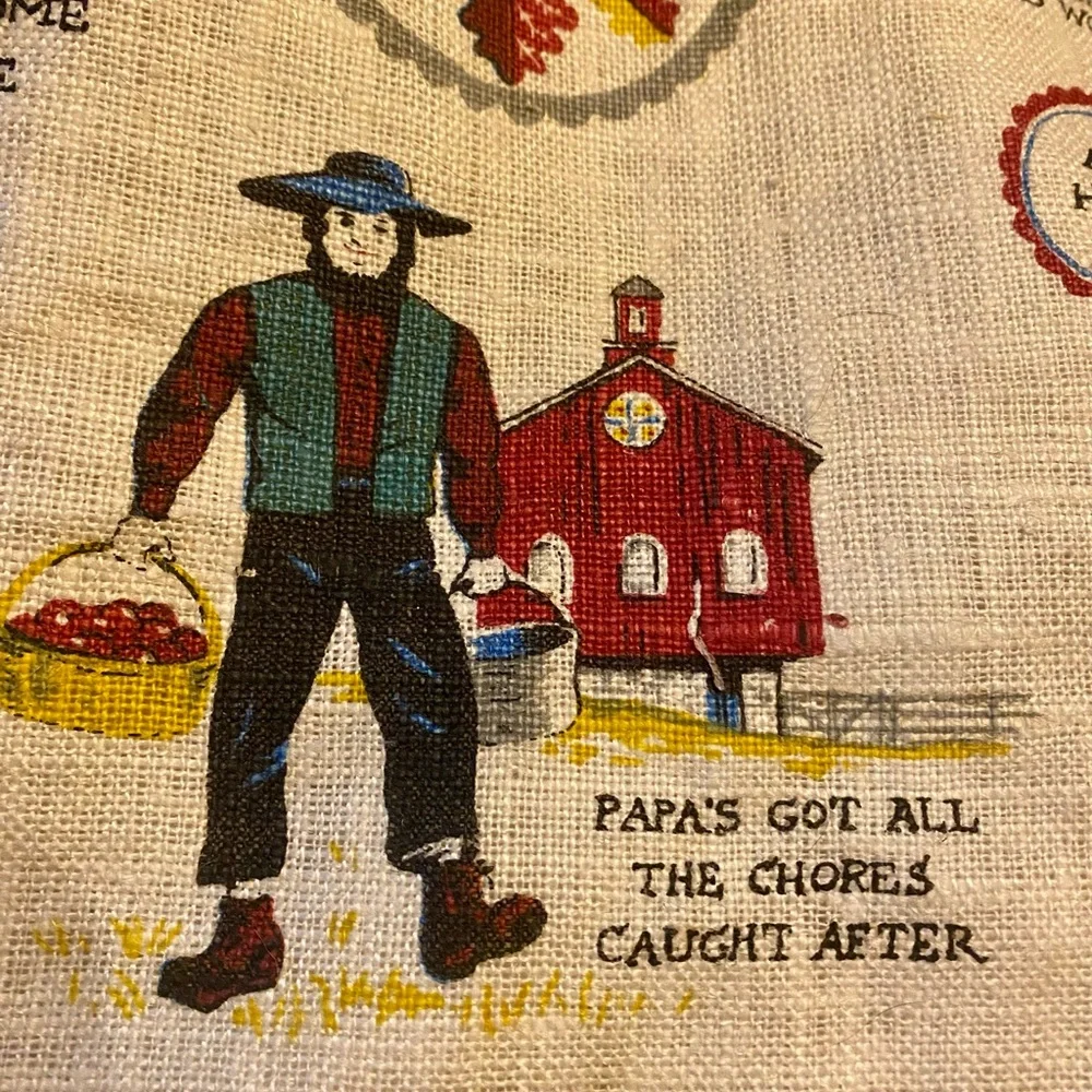 Vintage 60’s Amish Country Sampler Wall Hanging